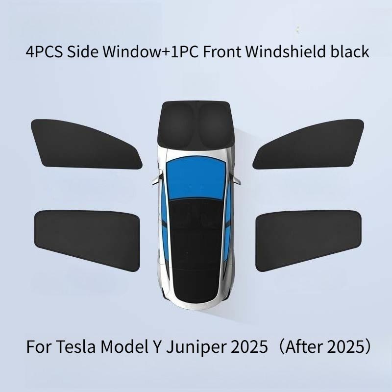 Для Tesla Model Y Juniper 2025 Автомобильная боковая оконная солнцезащитная шторка Летняя защита от солнца Солнцезащитный чехол УФ-защита Автомобильная шторка для приватности
