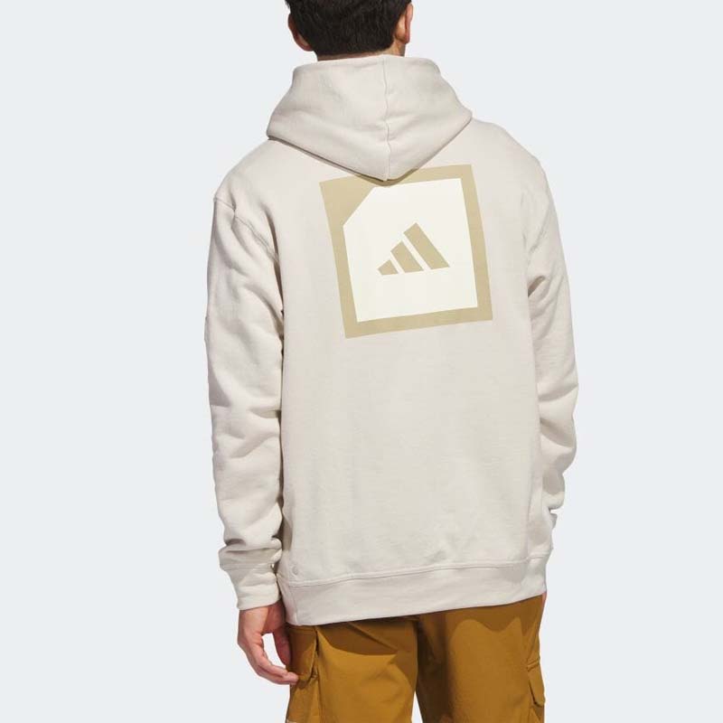 adidas Толстовка с капюшоном с длинным рукавом и логотипом на спине, мужская толстовка с капюшоном, прозрачно-коричневая HS3203