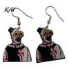 Vintage Style Horror Earrings 1 Pair Halloween Theme Dangle Drop for Women, Scary Blood Gothic Acrylic Clown Earrings, Creative Punk Jewelry Costume,