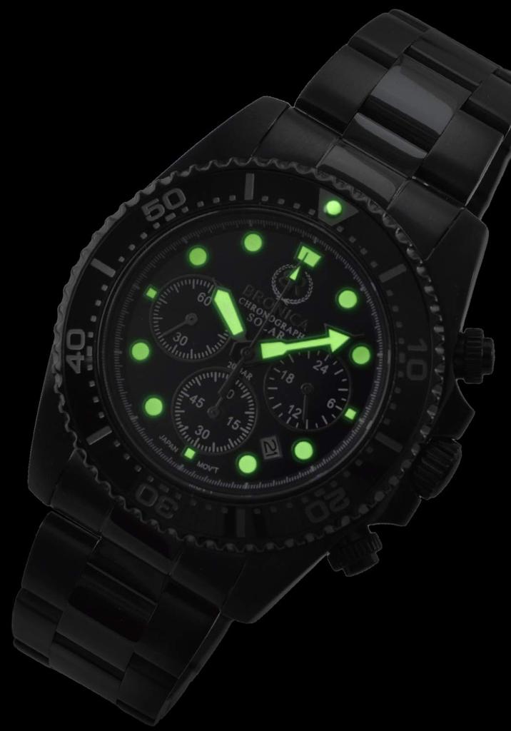 Watch Bronica Date Display Solar 20 ATM Water Resistant Watch [BRONICA] Diver's BR-821-BBK (Black)