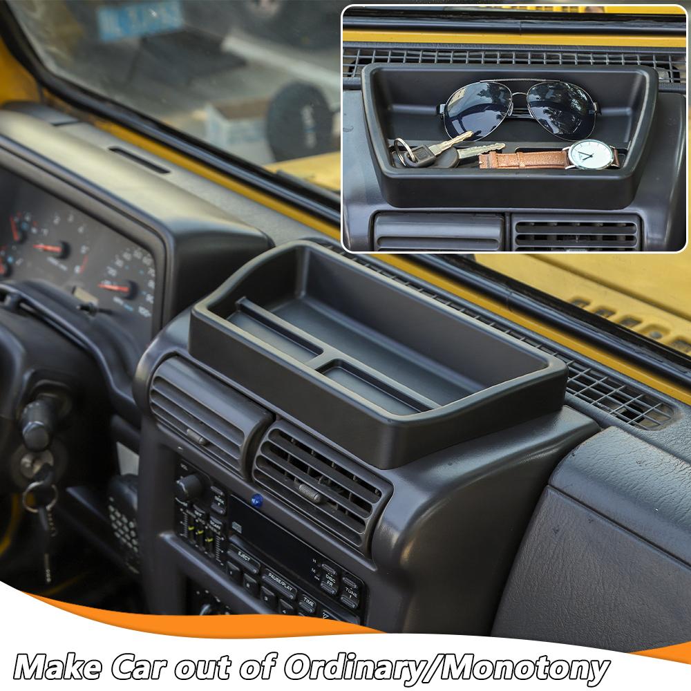 Ящик для хранения центральной консоли автомобиля, органайзер для приборной панели, лоток для Jeep Wrangler TJ 1997-2006, аксессуары, черный, 1 шт.