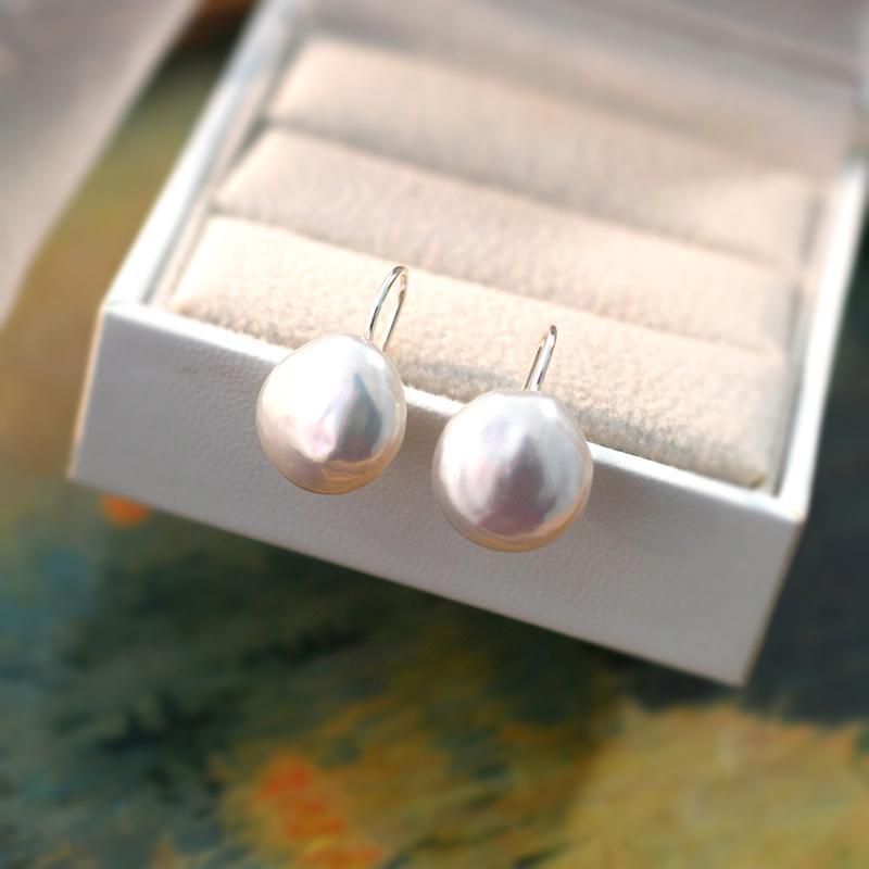 Real 925 Sterling Silver Natural Freshwater Pearl Earrings Fashion Jewelry For Women Gifts