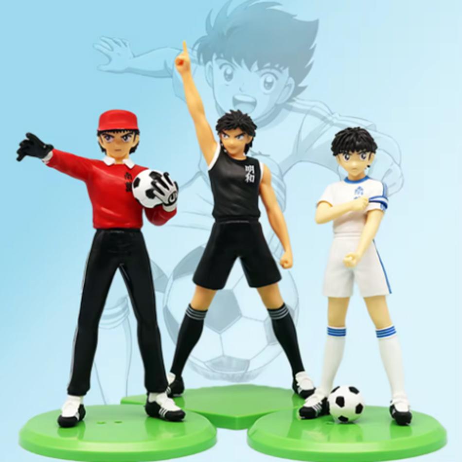 PVC 18cm Captain Tsubasa Anime Figure Ozora Tsubasa Action Figures Hyuuga Kojirou/Wakabayashi Genzou Figurine Collection Model