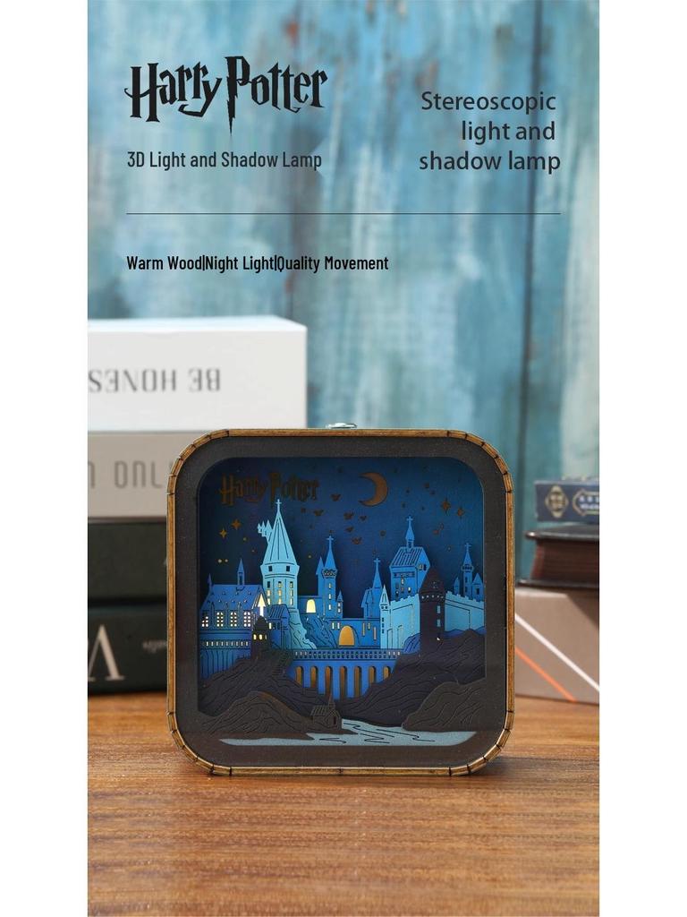 Ночник «Гарри Поттер Хогвартс» из дерева – Креативный подарок на день рождения и настольное украшение для детей