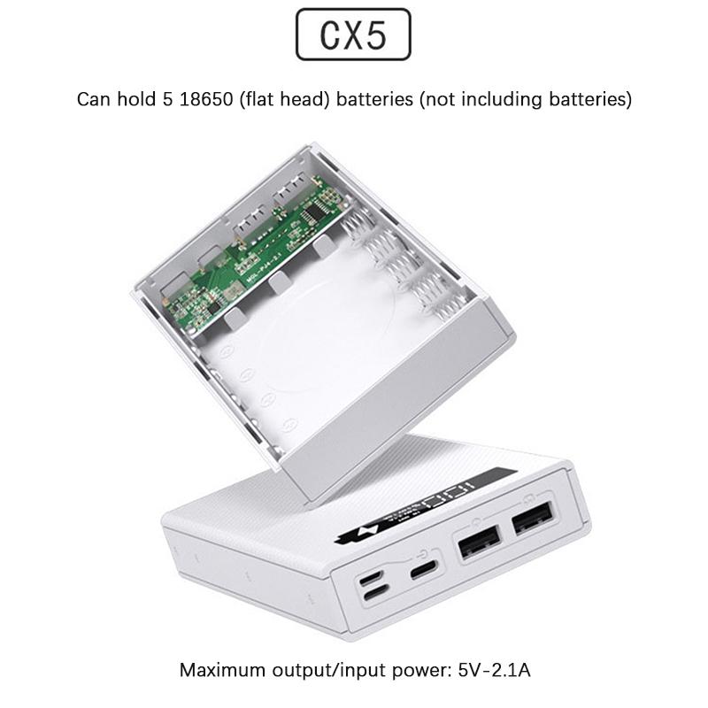 Съемный корпус для мобильного питания Diy 5*18650 Чехол для аккумулятора Power Bank Корпус для беспроводного зарядного устройства