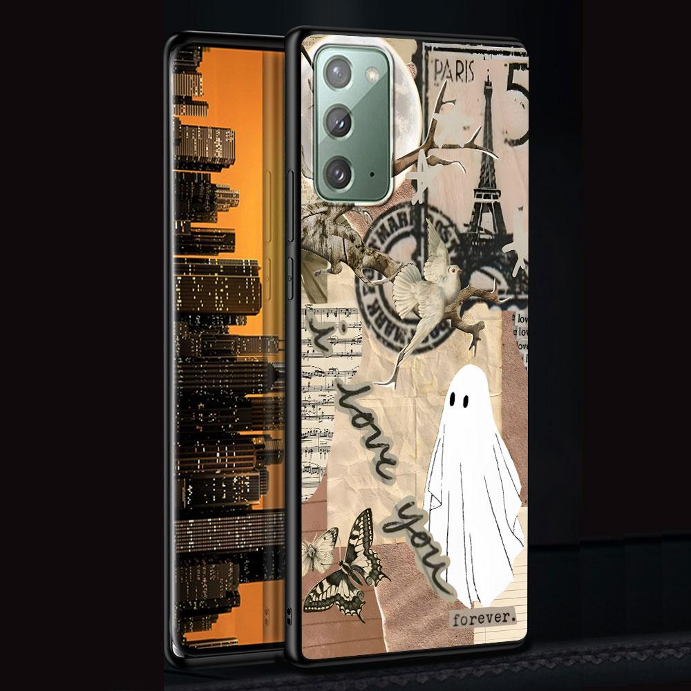 Чехол Art Cute Ghost Aesthetic для Samsung Galaxy Note 10 Plus 20 Ultra 9 8 TPU, черный, мягкий чехол, Funda Capa