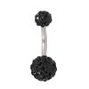 Double Head Studded with Rhinestone Navel Button Colored Clay Shambhala Navel Ring Rubber Clay Circular Diamond Ball Navel Nail