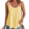 Женский летний жилет с круглым вырезом без рукавов, с двойными лямками, свободная повседневная одежда, однотонный женский летний топ с гофрировкой, женская одежда