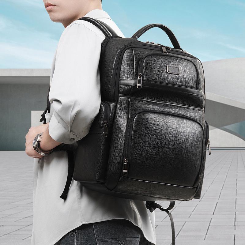 Men's Genuine Leather Laptop Backpack - Large Capacity, Premium Business Bag with Gift Option