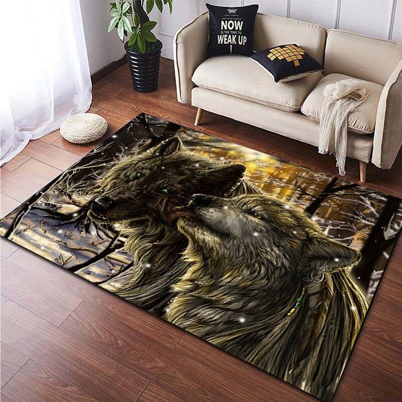 Custom Animal Carpet Wolf Pattern Home Decoration Living Room Lobby Decoration Home Decoration Accessories Wolf Splicing Carpet