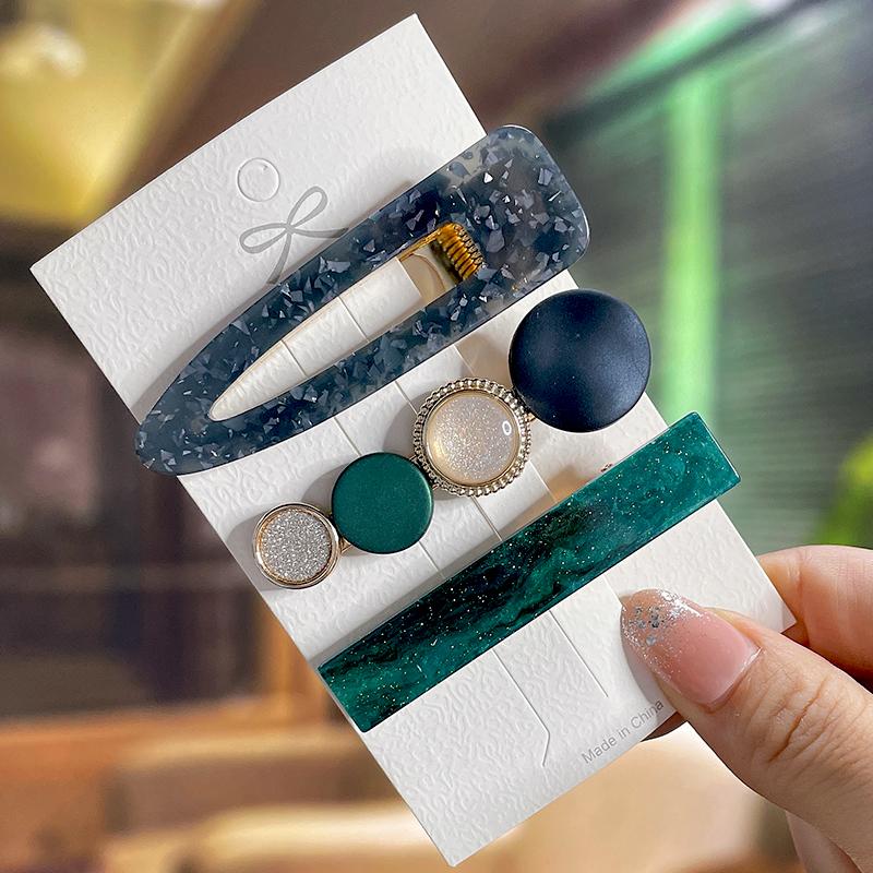 Fashion Acrylic Pearl Hair Clips Set Sweet Flower Hair Barrettes For Women Girls Korean Geometric Hair Accessories Jewelry