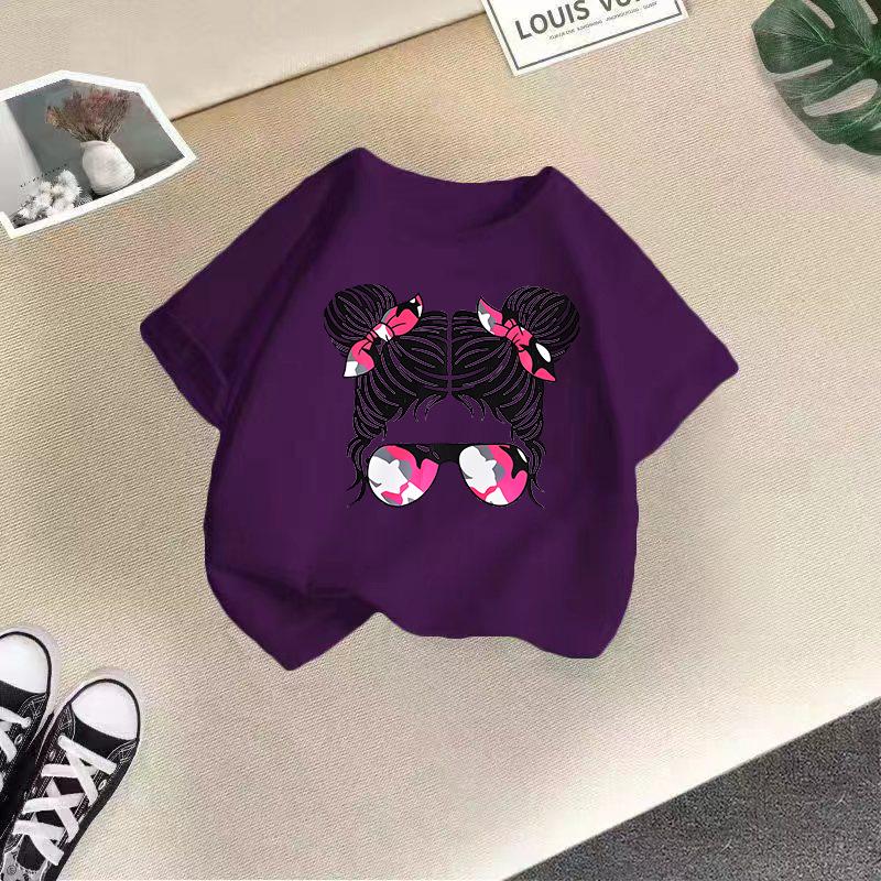 Унисекс летняя хлопковая футболка для детей 2024 – Модная с коротким рукавом и круглым вырезом для мальчиков и девочек