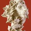 jijijing Lion Bust Statue, King of Beasts Figurine, Resin Animal Head Sculpture for Home Office Living Room Decor