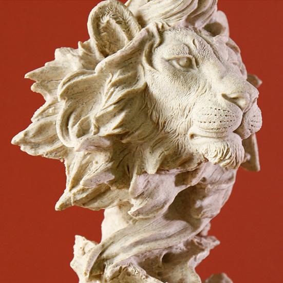 jijijing Lion Bust Statue, King of Beasts Figurine, Resin Animal Head Sculpture for Home Office Living Room Decor