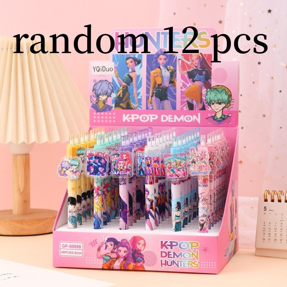 Anime K-pop Demonl Hunter Gel Pen Cute Ballpoint Pen Quick-Drying Smooth Writing Student Office Supplies Stationery Holiday Gift