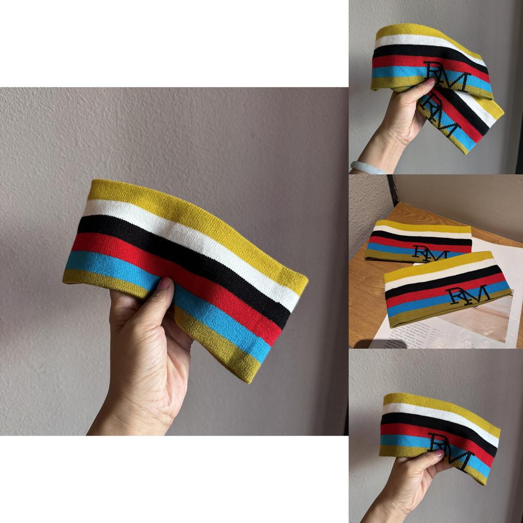 Широкая вязаная повязка на голову в корейском стиле с дизайном из букв для спортзала и активной одежды