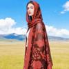 High-End Ethnic Cut-Out Retro Floral Organza Jacquard Scarf