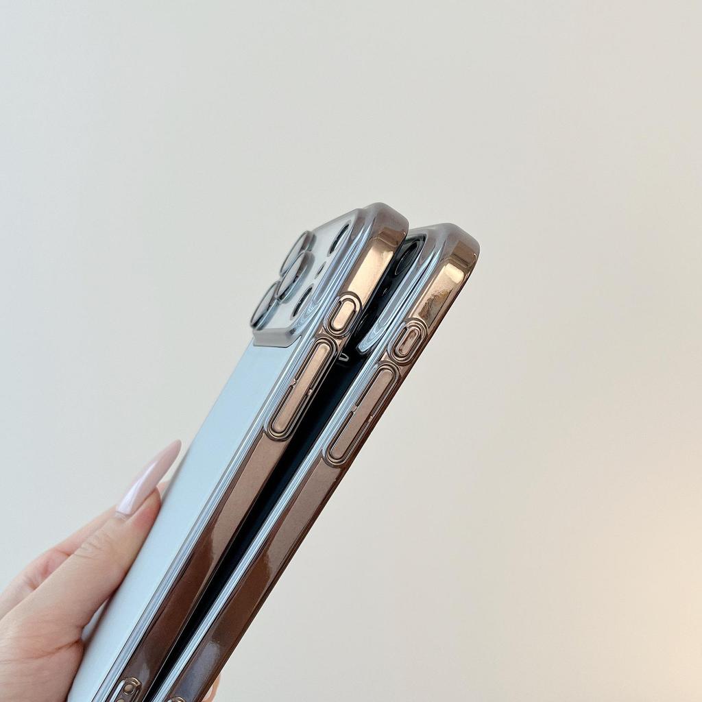 Solid Color Electroplated Case for iPhone 14 Pro/15/16 Pro/17 Pro Max Protective Cover