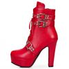 Big Red Women's Ankle Boots Platform White Yellow Lace up High Heels Short Boot Female Autumn Winter Unisex Shoes Sexy