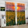 2 Pieces - Sunflower - Printed Curtain - Polyester Material - for Bedroom Living Room Study Anti-privacy Curtain