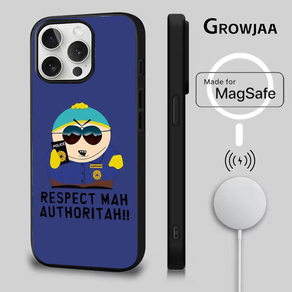 Мультяшный Забавный Чехол Для Телефона South Park Для iPhone 16e,16,15,14,13,12,11,Plus,Pro,Max,Mini Магнитная Беспроводная Зарядка MagSafe
