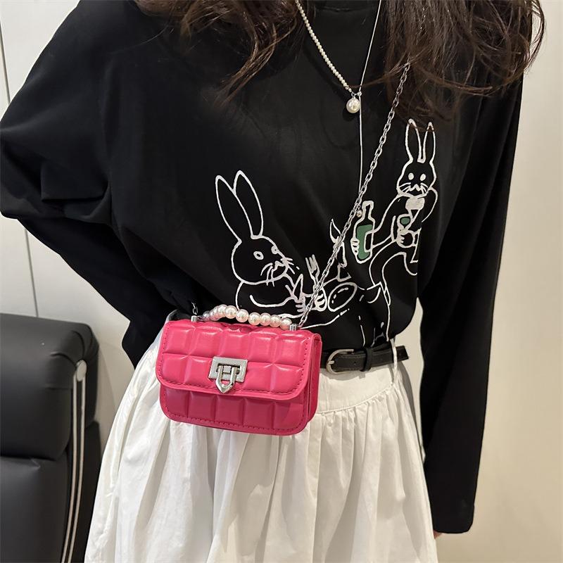 Fashion Texture Lock Mini Chain Small Bag Women's New Versatile Children's Parent-child Model Crossbody Small Square Bag