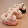 Rabbits Ears Boots Girls Suede Leather Winter Boots Warm Fur Winter Shoes for Girl Bow Band Baby Snow Footwear Kids Boots