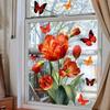 Flowers, Tulips, Butterfly Window Stickers, Electrostatic Stickers, Home Decoration Stickers