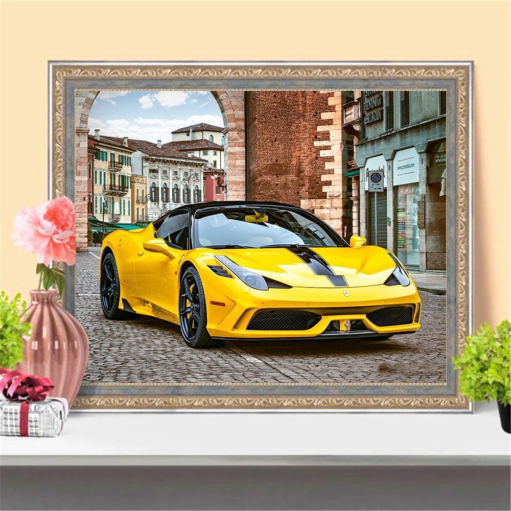 Full 5d Diamond Painting Drill Racing Car Landscape Embroidery Cross Stitch Home Decor Gift