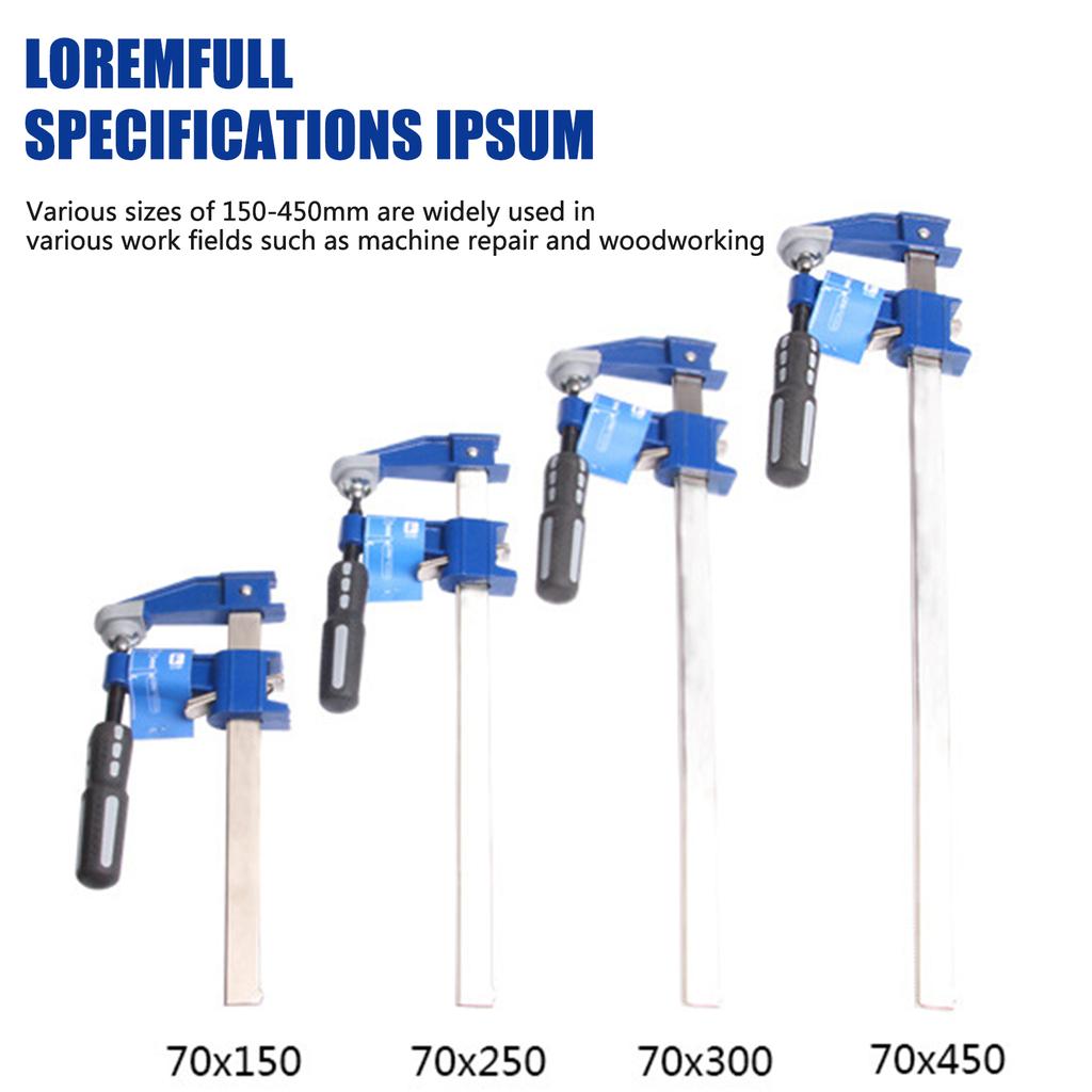 6/10/12/18inch Wood Clamp Set Quick Release and One-Hand Operation Heavy-Duty Bar Clamp Tool Spreader for Woodworking