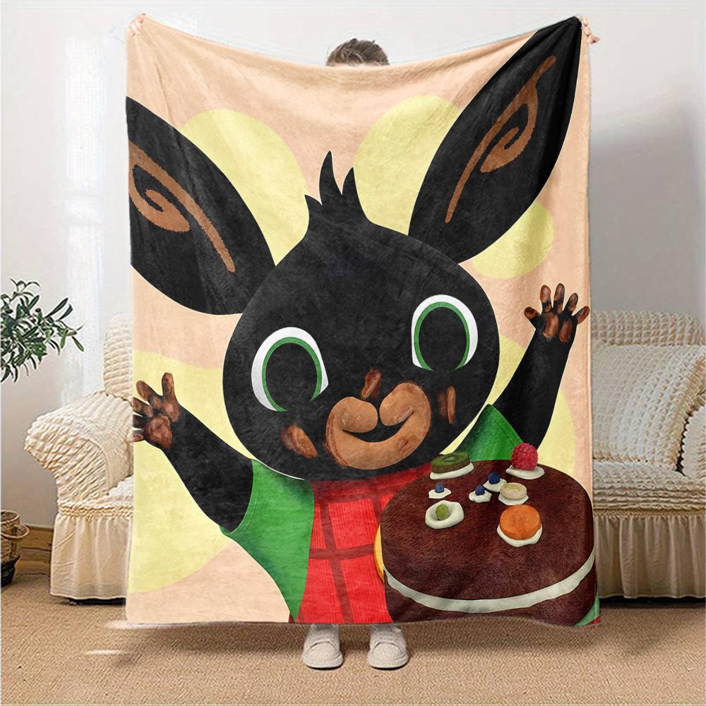 1pc Bing Bunny4 Blanket, Gift, for Men and Women, Soft Blanket, Good for Sofa Bed Couch Travel, Lightweight Flannel Blanket