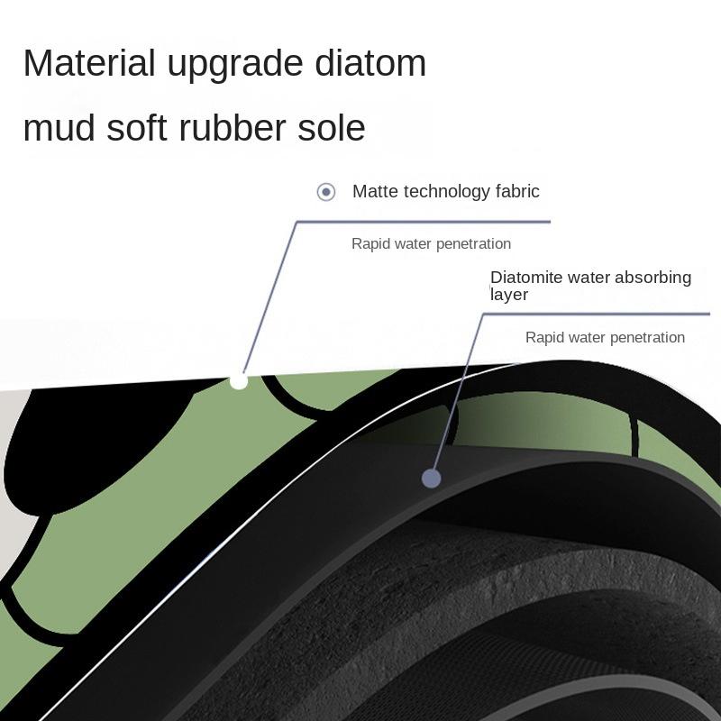 Милый супервпитывающий коврик для ванной из диатомовой водоросли, нескользящий грязевой коврик для унитаза, быстросохнущий коврик для ванной, напольный коврик