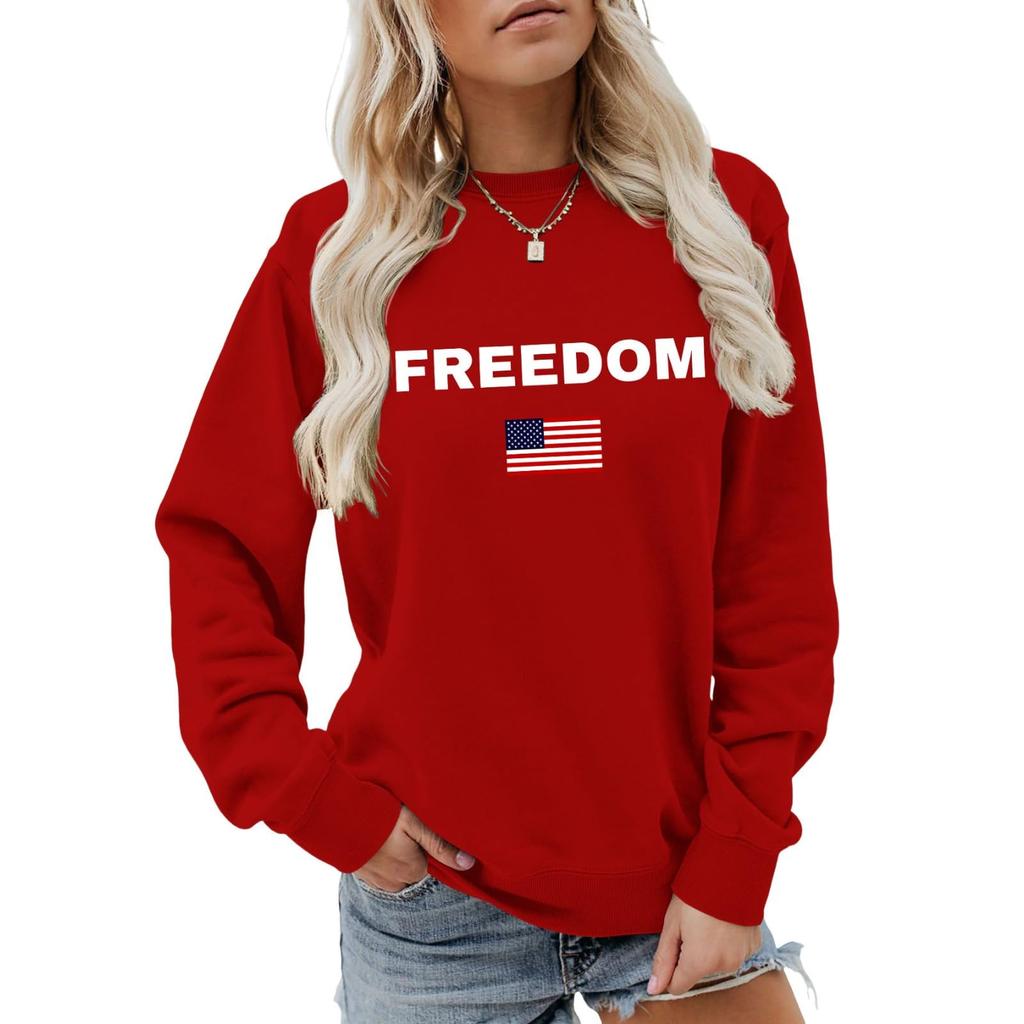 Women's Fashionable Casual Round Neck Loose Long Sleeved Printed Sweatshirt