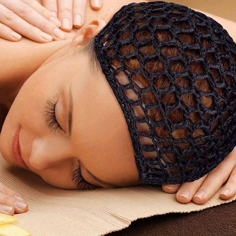 1 Piece Of Women's Solid Color Hollow Breathable Mesh Hair Mesh Cap, Thickened Crochet Hair Care Sleep Cap, Suitable For Daily Use Hair Accessories