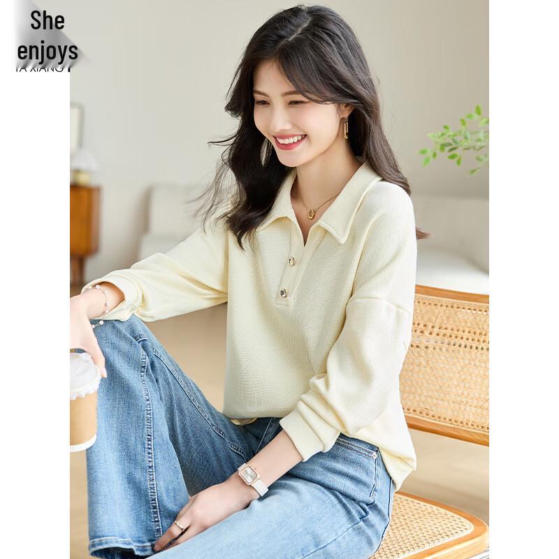 Women's Casual Polo Collar Long-Sleeve Sweatshirt