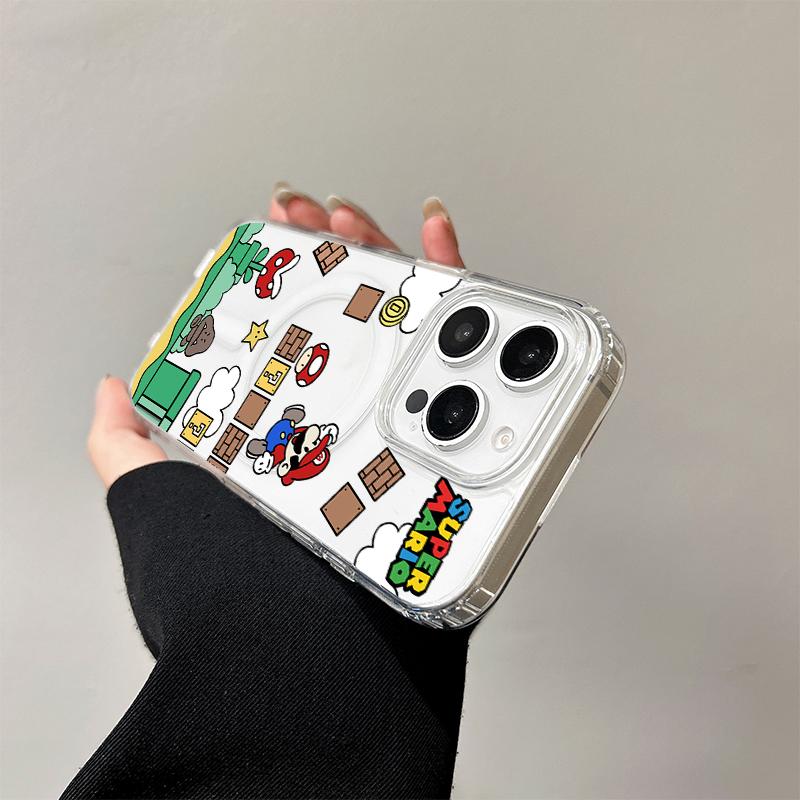 Магнитный чехол Super M-Marios Bros для Samsung Galaxy S25 Edge S24 S23 S22 S21 Ultra Plus FE A56 A55 A54 A36 A35 A26 A16
