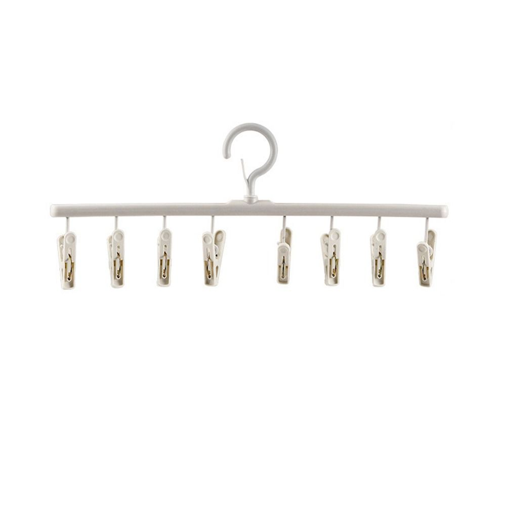 Пластиковая вешалка для сушки одежды с 8 зажимами, ветрозащитная, бесшовная, нескользящая, держатель для нижнего белья и носков, общежитие