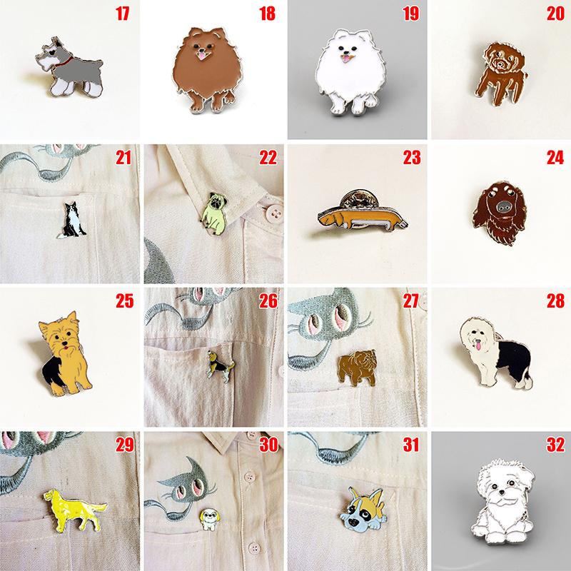 1PC Cartoon Pendant Dog Jewelry Dogs Brooches Pins Dachshunds Corgi Badge Decorated Cute Brooches