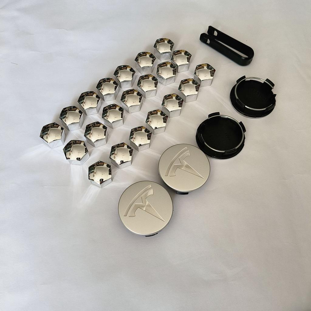26PCS 30PCS Wheel Centerfor Tesla Model 3 Model Y 2025 Model Y Juniper Car Hub Decorative Caps Badge Lug Nut Protective Cover