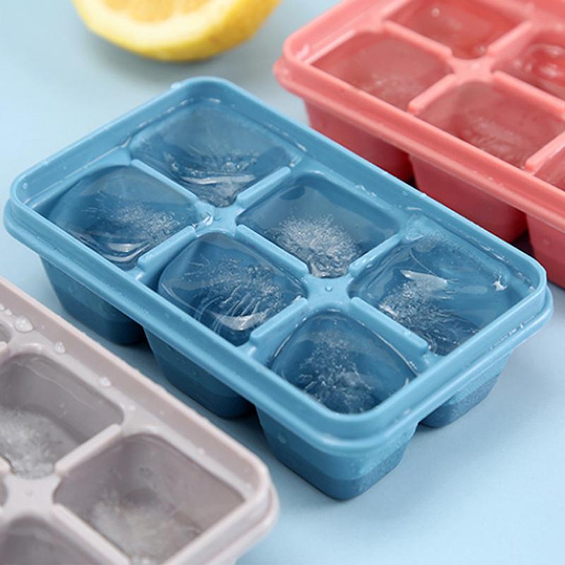 1/3pcs Big Ice Tray Ice Cube Mold Square Shape Ice Cream Maker Tray for Whiskey Cocktails DIY with Lid Silicone Kitchen Tools