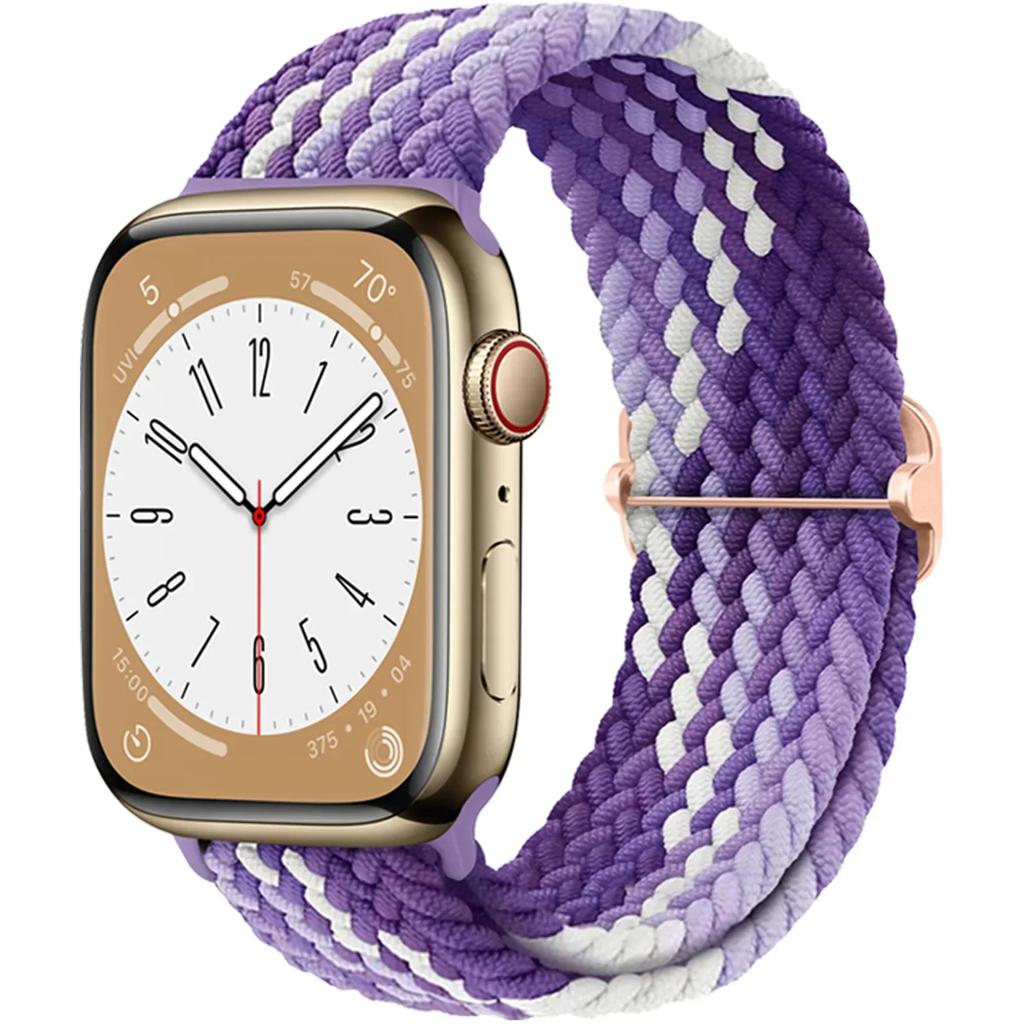 Нейлоновый ремешок для Apple Watch Ultra 2 49 мм 40 мм 44 мм 41 мм 38 45 мм Эластичный плетеный браслет-петля для iWatch Series 9 8 7 6 SE 5 4