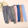 Детские осенние брюки из чистого хлопка: Мягкая внутренняя одежда для мальчиков и девочек, легкие пижамы на весну и осень