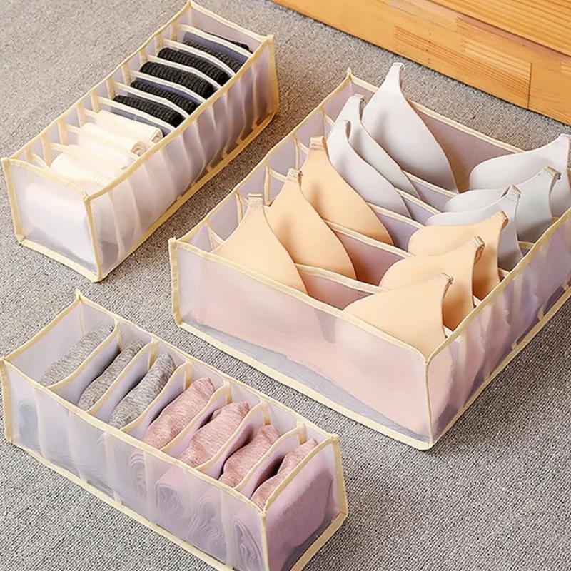 1pc Closet Organizer For Bra Socks Home Separated Underwear Storage Box 6/7/11 Grids Jeans Organizer Foldable Drawer Organizer