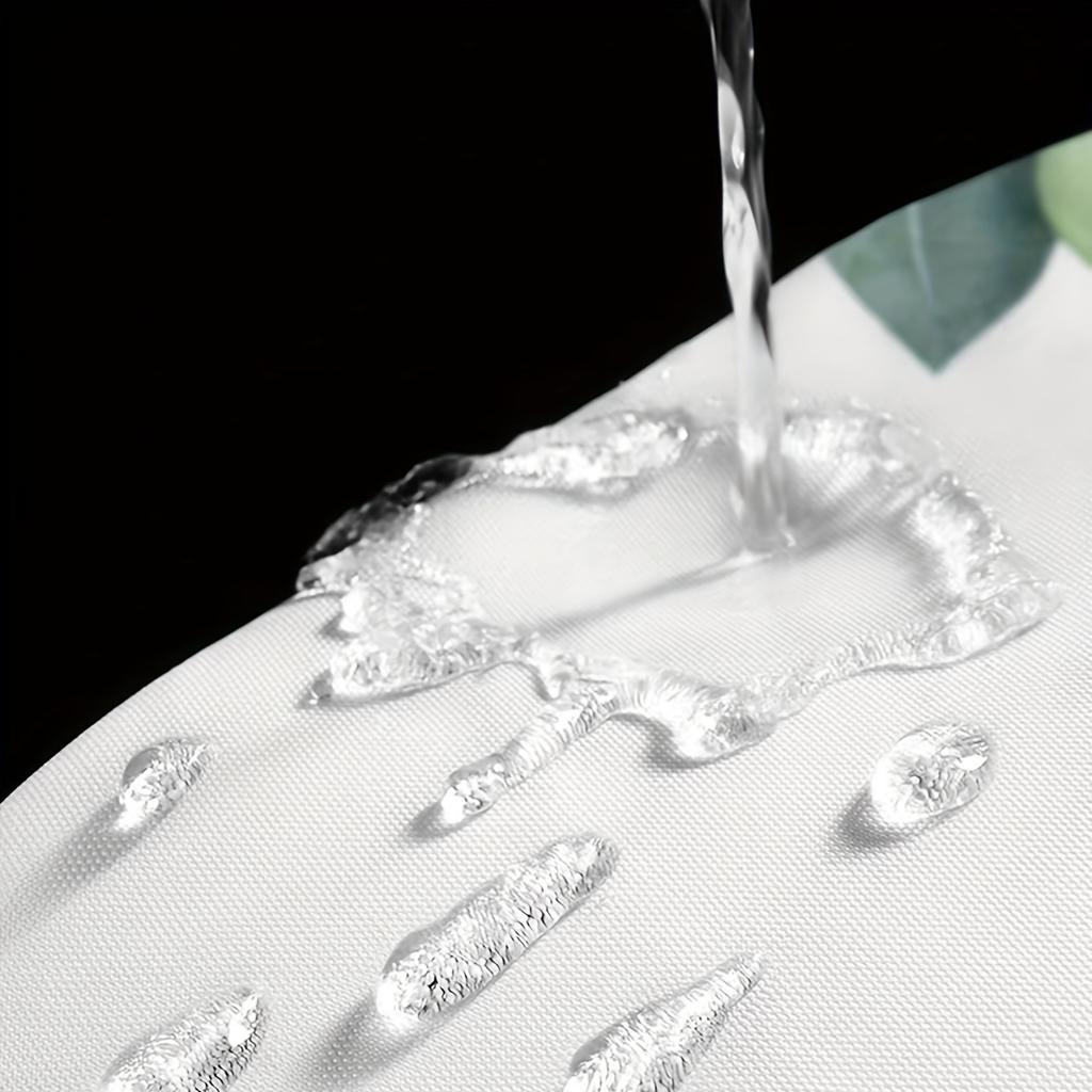 1 Полиэстеровая шторка для душа с черным лиственным узором - Машинная стирка, Ткань для всех сезонов, Подходит для украшения ванной комнаты