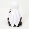 Plain Silk 90 Square Scarf Satin Headband For Muslim Woman Hijabs Wraps Fashion Hair Scarf Casual Islam Turban Female Bandbana