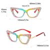 Diamond Decoration Cat Eye Glasses for Women Fashion Blue Light Blocking Computer Gaming Eye Protection Classic Plain Glasses