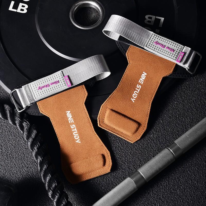 Weightlifting Gym Gloves With Wrist Support Deadlift Pull-Up Power Training Men Women Leather Palm Grip Assist Bands