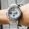 Casio Серия G-STEEL-S Часы с двойным дисплеем и диском Белый Кварцевый механизм Ремешок из смолы Японские и корейские часы Мужские часы Белый GST-S310-7A