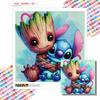 5D DIY Diamond Painting Decorative Groot and Stitch Full Round Drill Scenery Diamond Embroidery Cross Stitch Kits Home Decor Gift