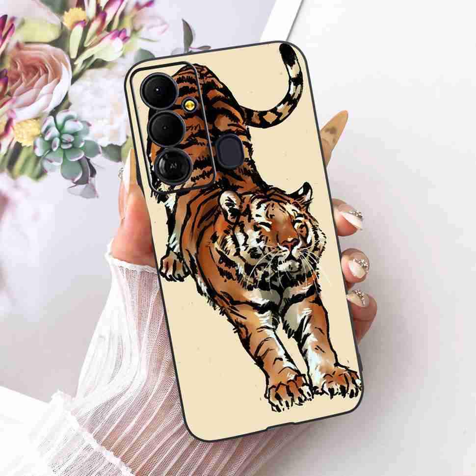 For Tecno Pop 6 Go BE6j Case Colorful Flower Butterfly Silicone TPU Black Cover For Tecno Pop6 Go POP 6GO Shockproof Phone Shell